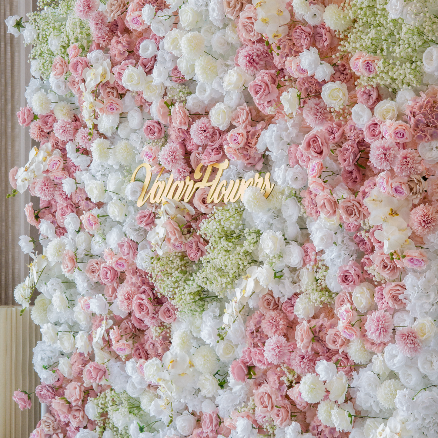 5D Roll-Up Flower Wall Backdrop for Wedding & Party Celebration Decor-1