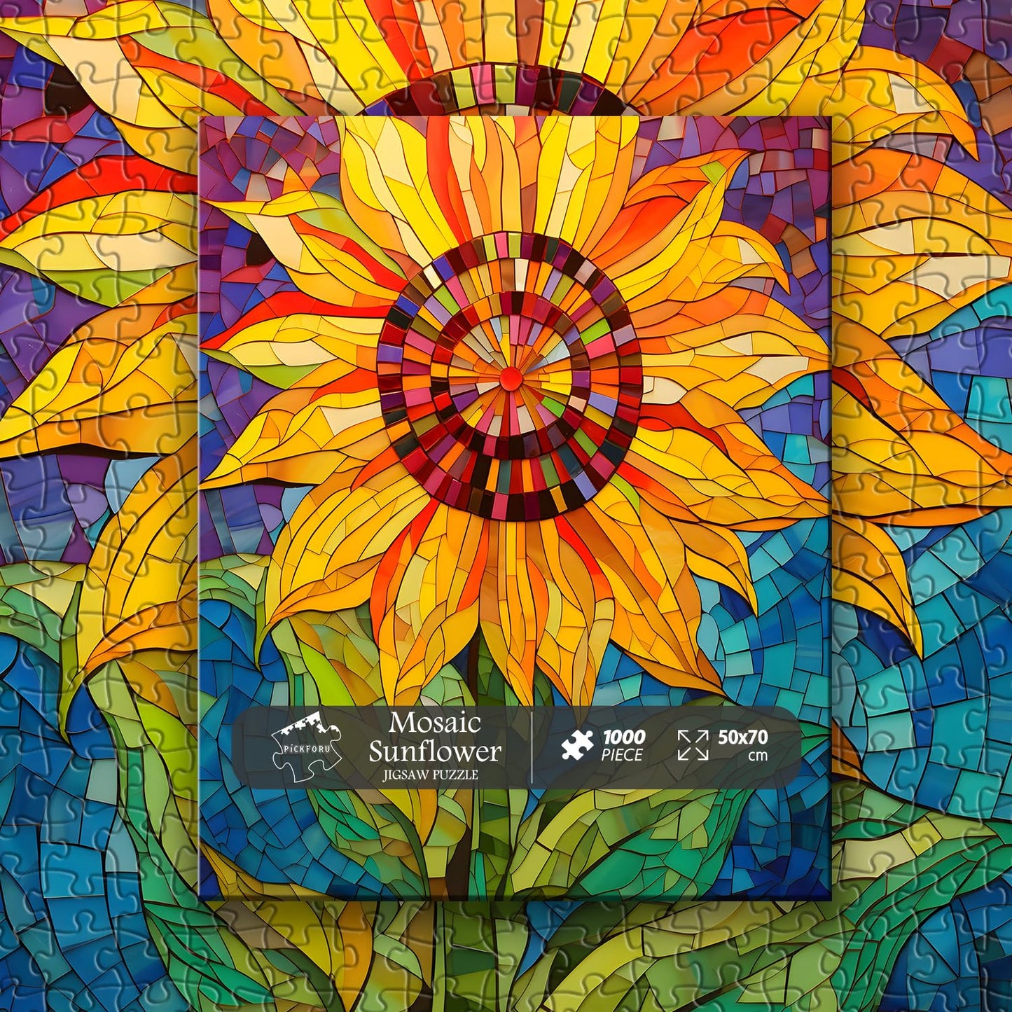 Mosaic Sunflower Jigsaw Puzzle 1000 Pieces