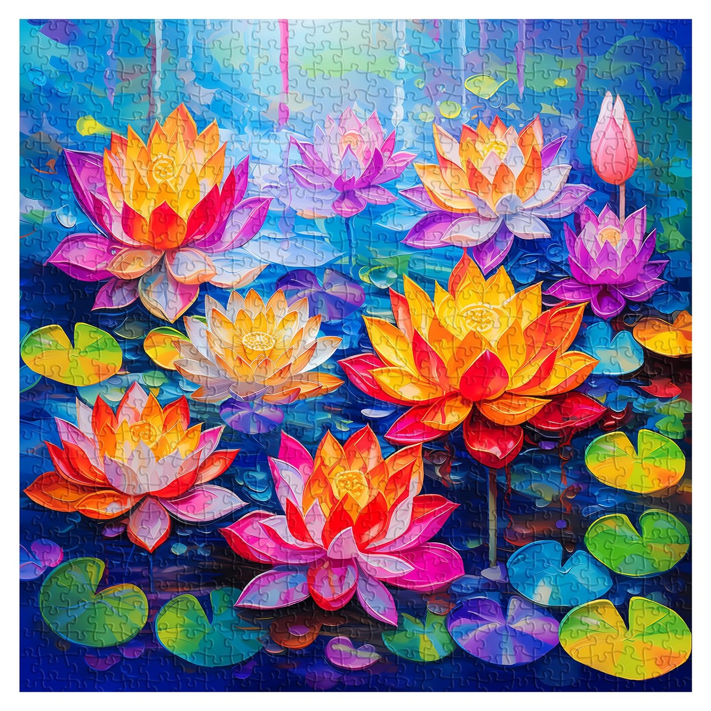 Rainbow Lotus Jigsaw Puzzle 1000 Pieces