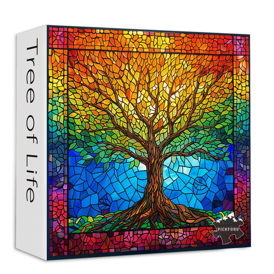 Stained Glass Tree of Life Jigsaw Puzzle 1000 Pieces