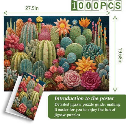 Embroidery Cactus Jigsaw Puzzle 1000 Pieces