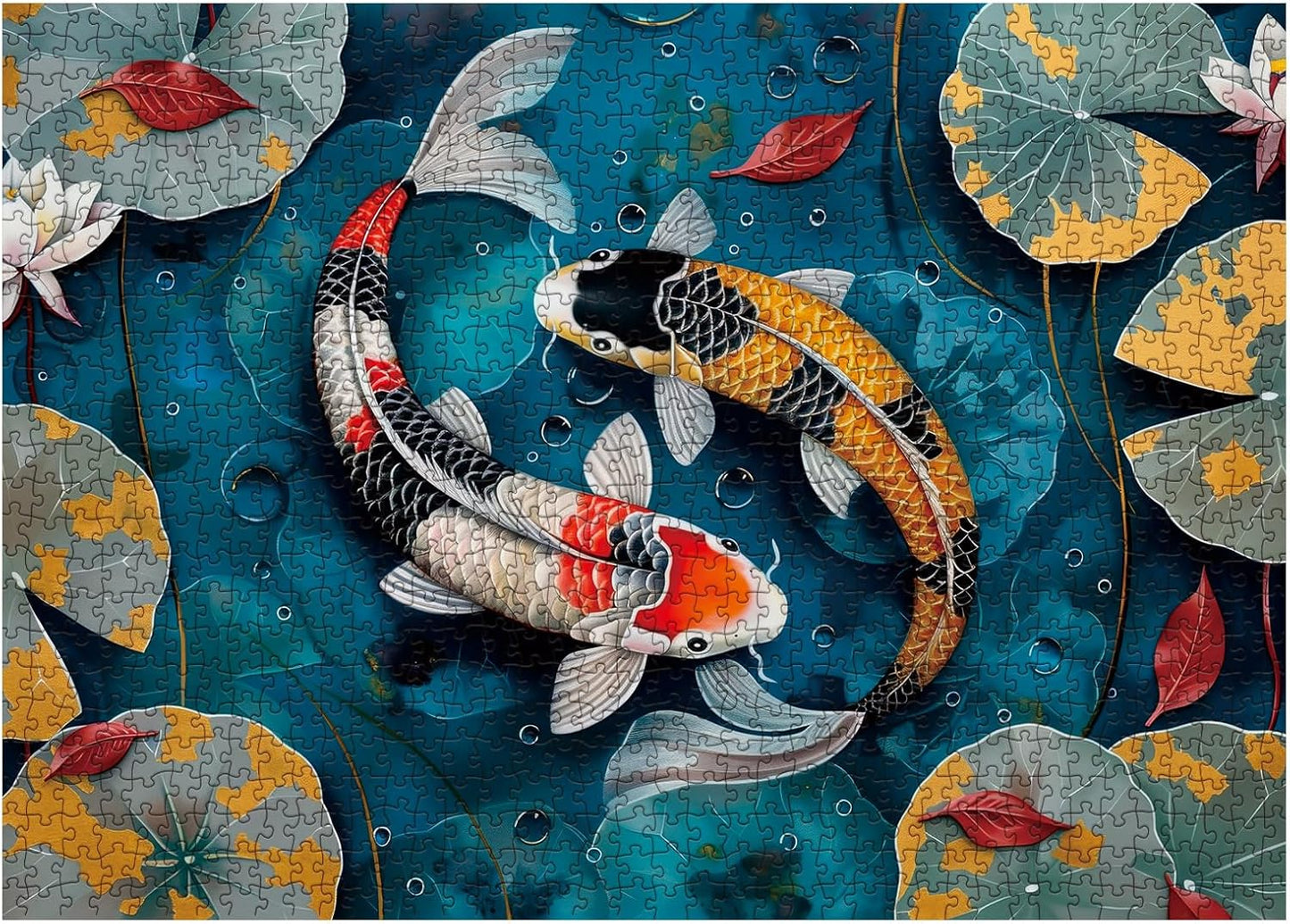 Lotus and koi Jigsaw Puzzle 1000 Pieces