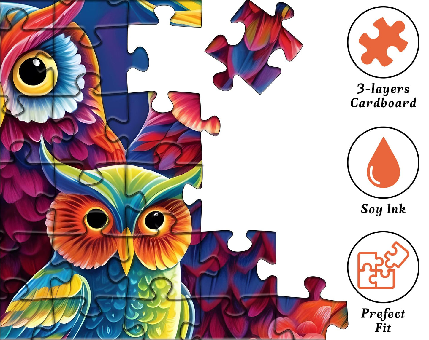 Colorful Owl Jigsaw Puzzle 1000 Pieces