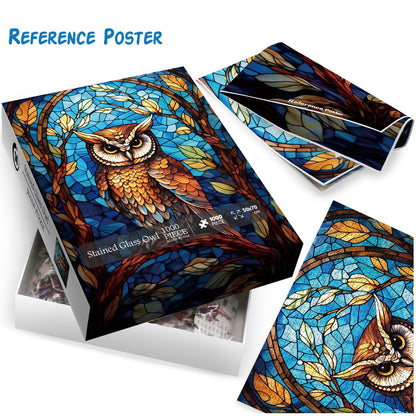 Stained Glass Owl Jigsaw Puzzle 1000 Pieces