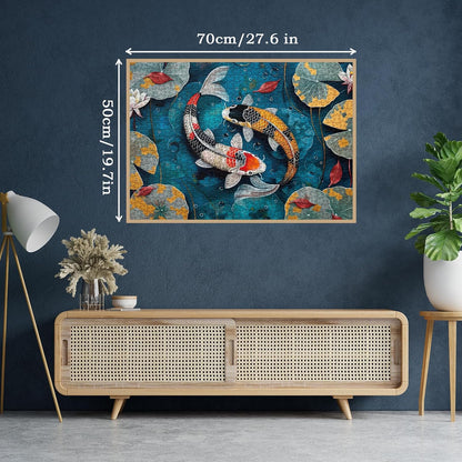 Lotus and koi Jigsaw Puzzle 1000 Pieces