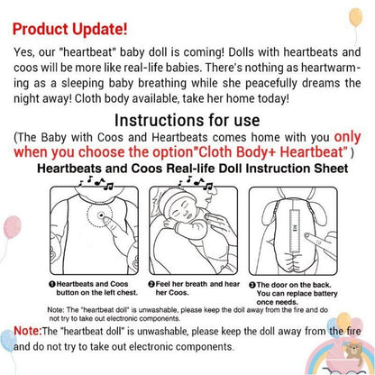 [Heartbeat💖 & Sound🔊] 12"/16"/20" Handmade Lifelike Posable Reborn Newborn Baby Girl Named Alina with Hand-Painted Hair