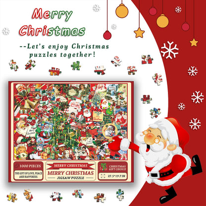 Vintage Christmas Collage Jigsaw Puzzles 1000 Pieces