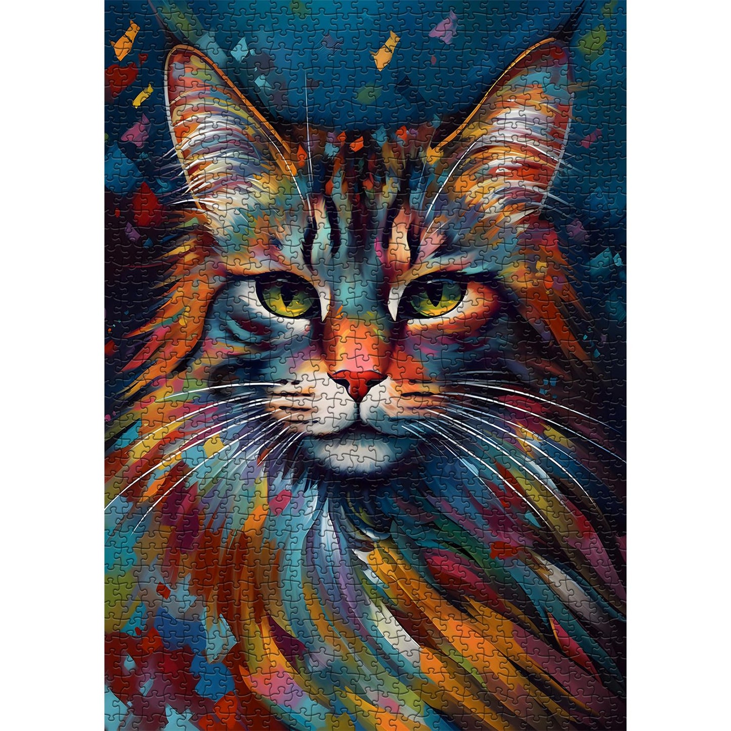 Colorful Cat Portrait Jigsaw Puzzle 1000 Pieces