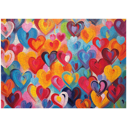 Colorful Heart Shaped Jigsaw Puzzle 1000 Pieces