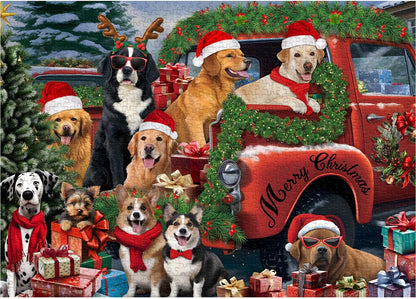 Christmas Puppy Jigsaw Puzzle 1000 Pieces