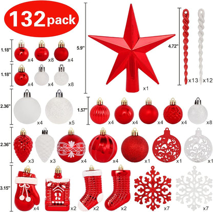 132 pcs Christmas Tree Decoration Set