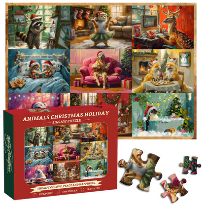 Animal Christmas Holidays Jigsaw Puzzle 1000 Pieces