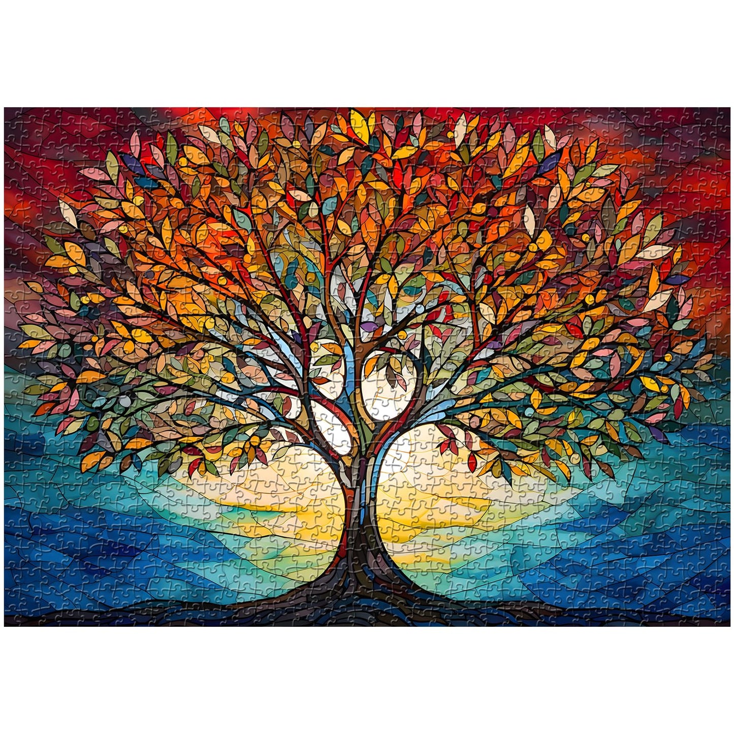 Mosaic Tree of Life Jigsaw Puzzle 1000 Pieces