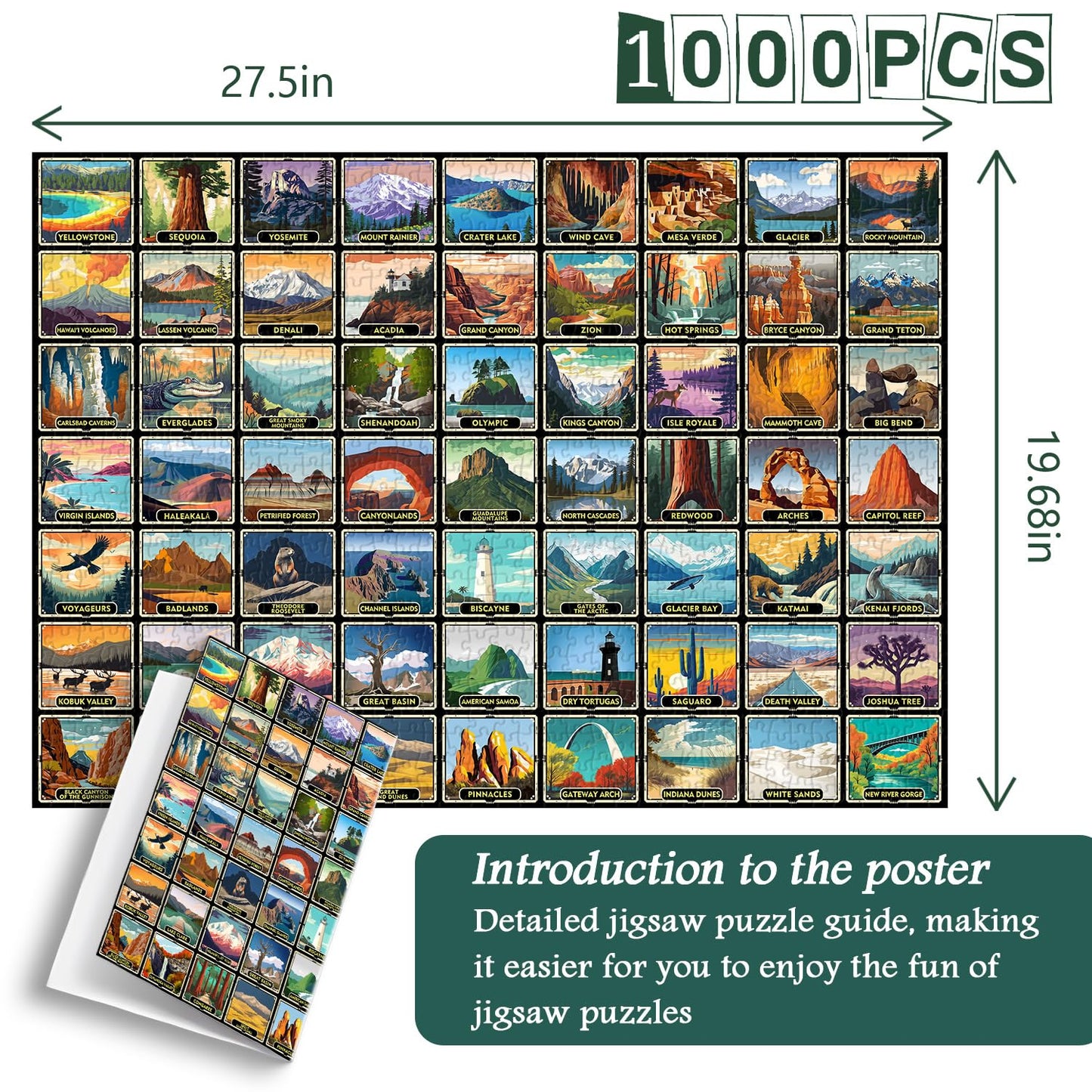 Retro National Park Jigsaw Puzzle 1000 Pieces