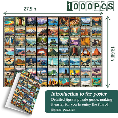 Retro National Park Jigsaw Puzzle 1000 Pieces