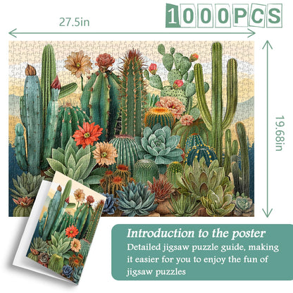 Vintage Cactus Jigsaw Puzzle 1000 Pieces