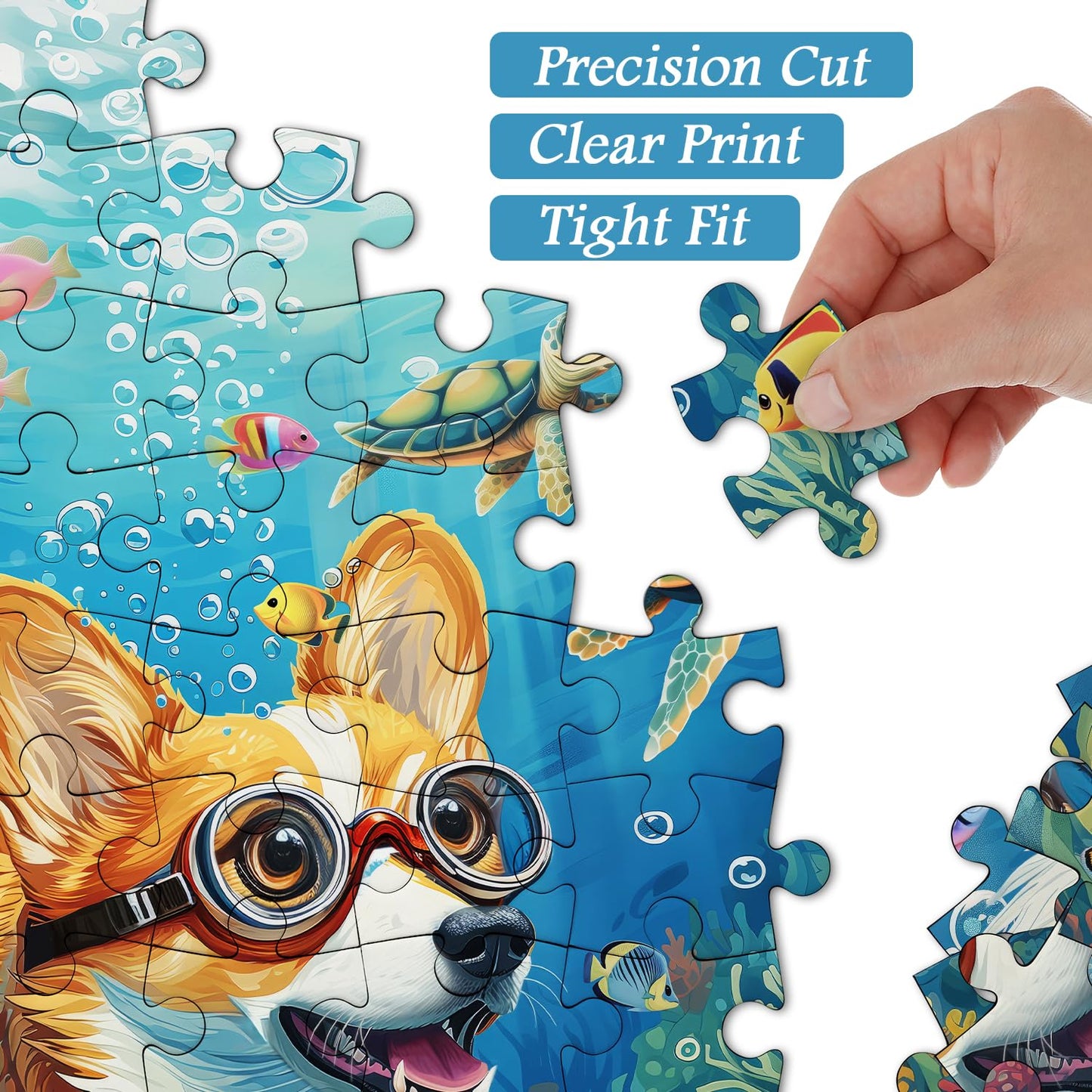 Diving Corgi Dog Jigsaw Puzzle 1000 Pieces