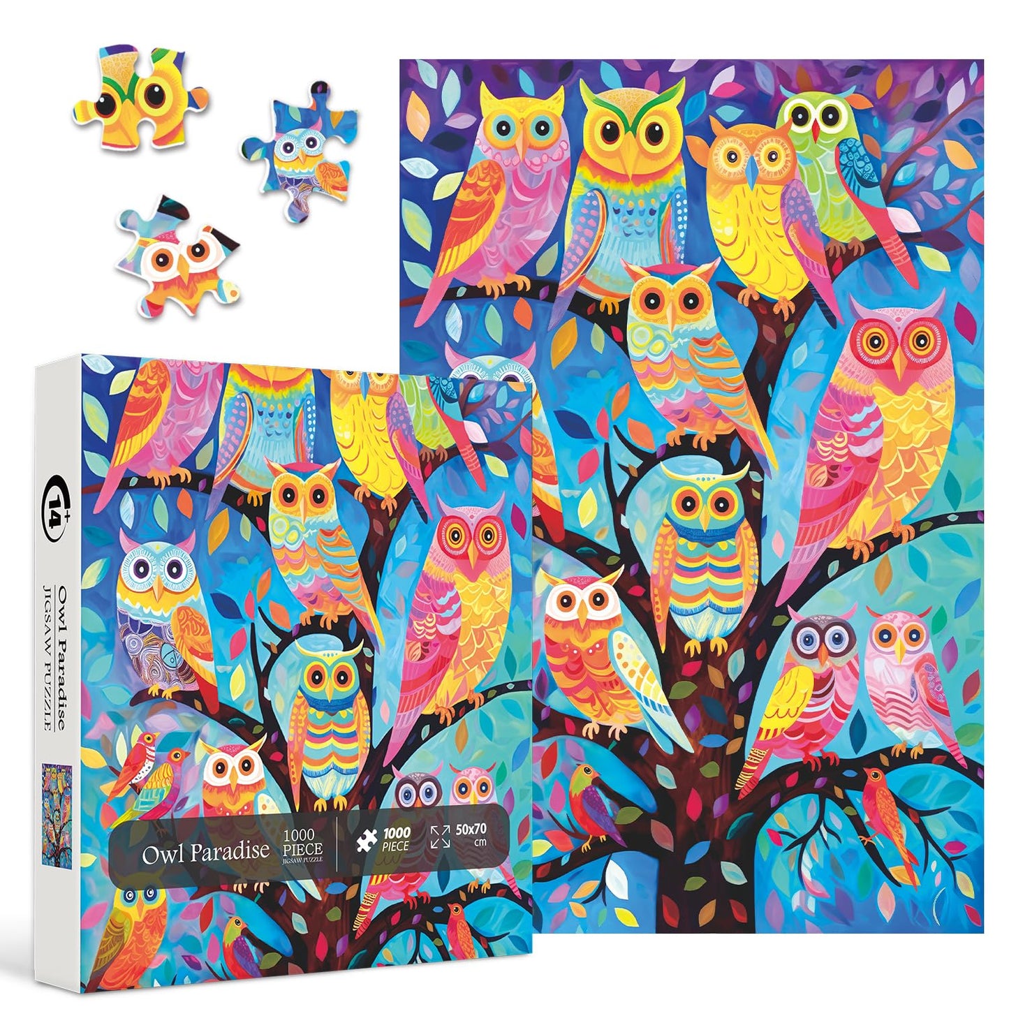 Vibrant Owl Paradise Jigsaw Puzzle 1000 Pieces