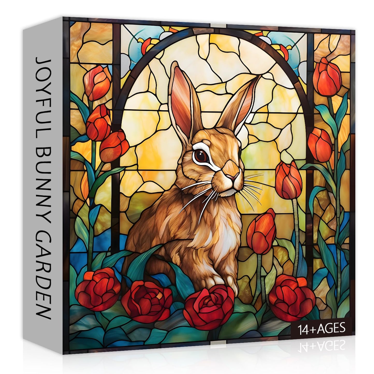 Stained Glass Bunny Jigsaw Puzzle 1000 Pieces