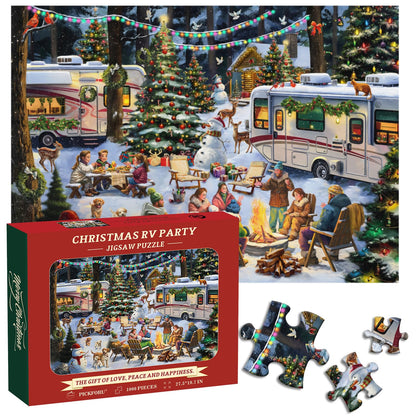 Christmas RV Party Jigsaw Puzzle 1000 Pieces