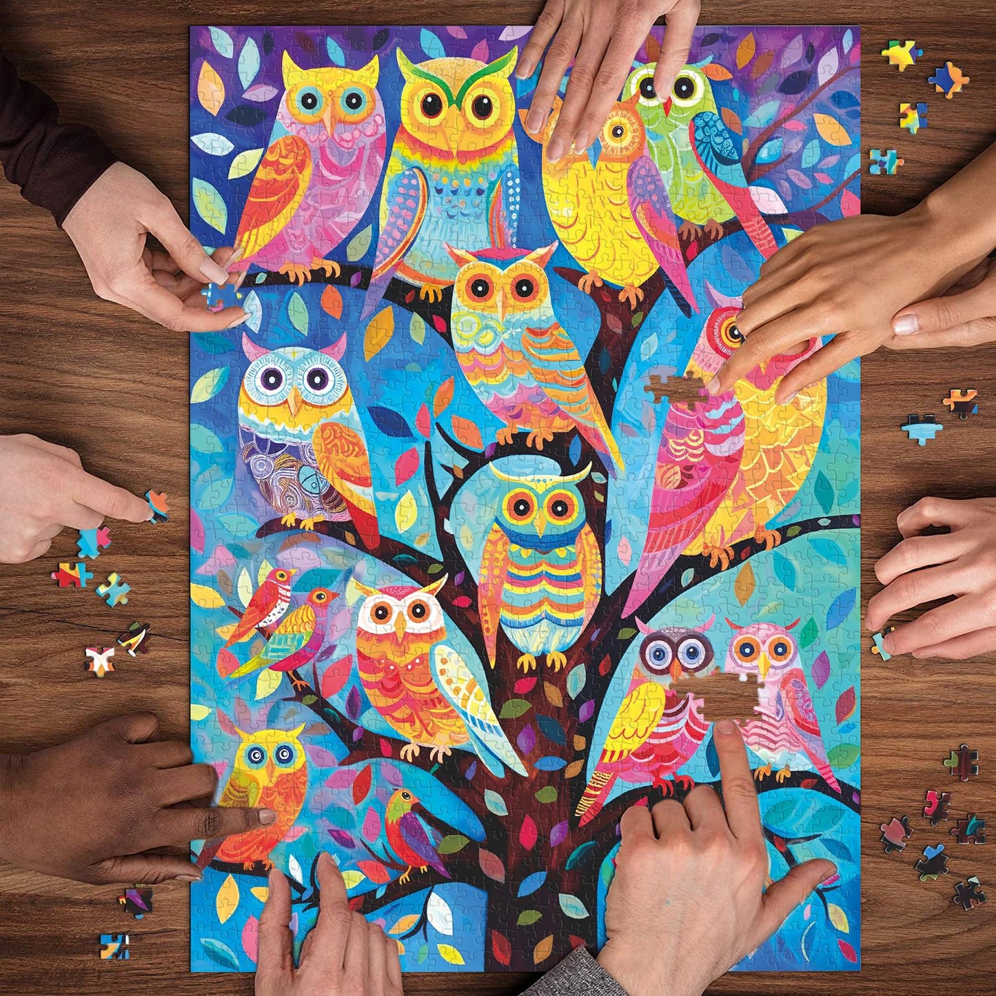 Vibrant Owl Paradise Jigsaw Puzzle 1000 Pieces