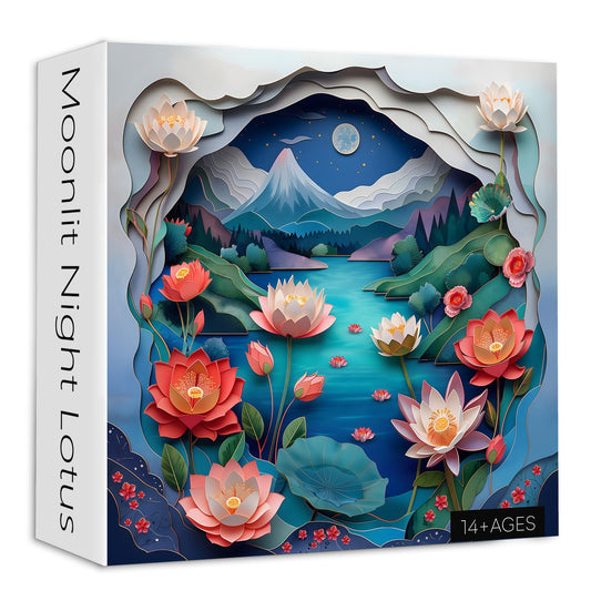 Moonlit Night Lotus Jigsaw Puzzle 1000 Pieces