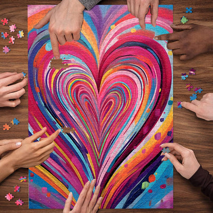 Rainbow Heart Jigsaw Puzzle 1000 Pieces