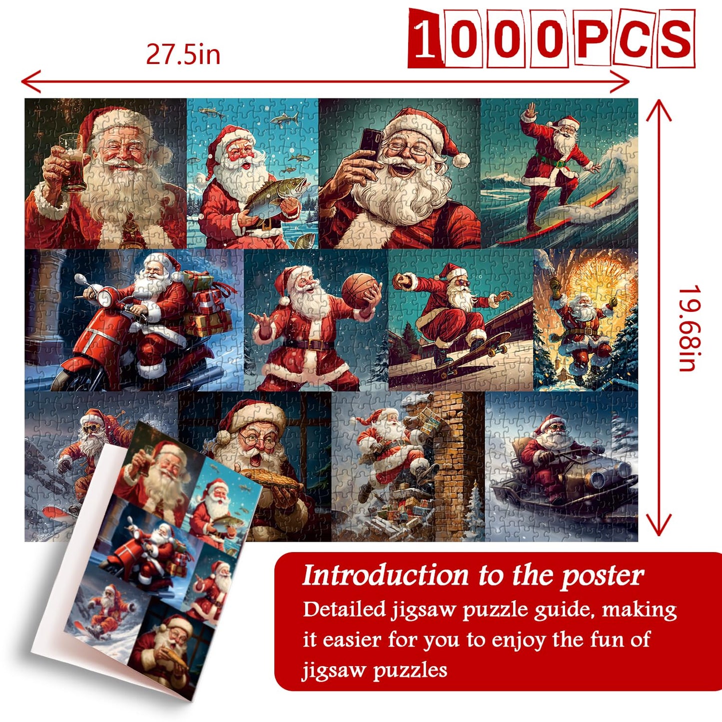 Christmas Funny Santa Claus Jigsaw Puzzles 1000 Piece