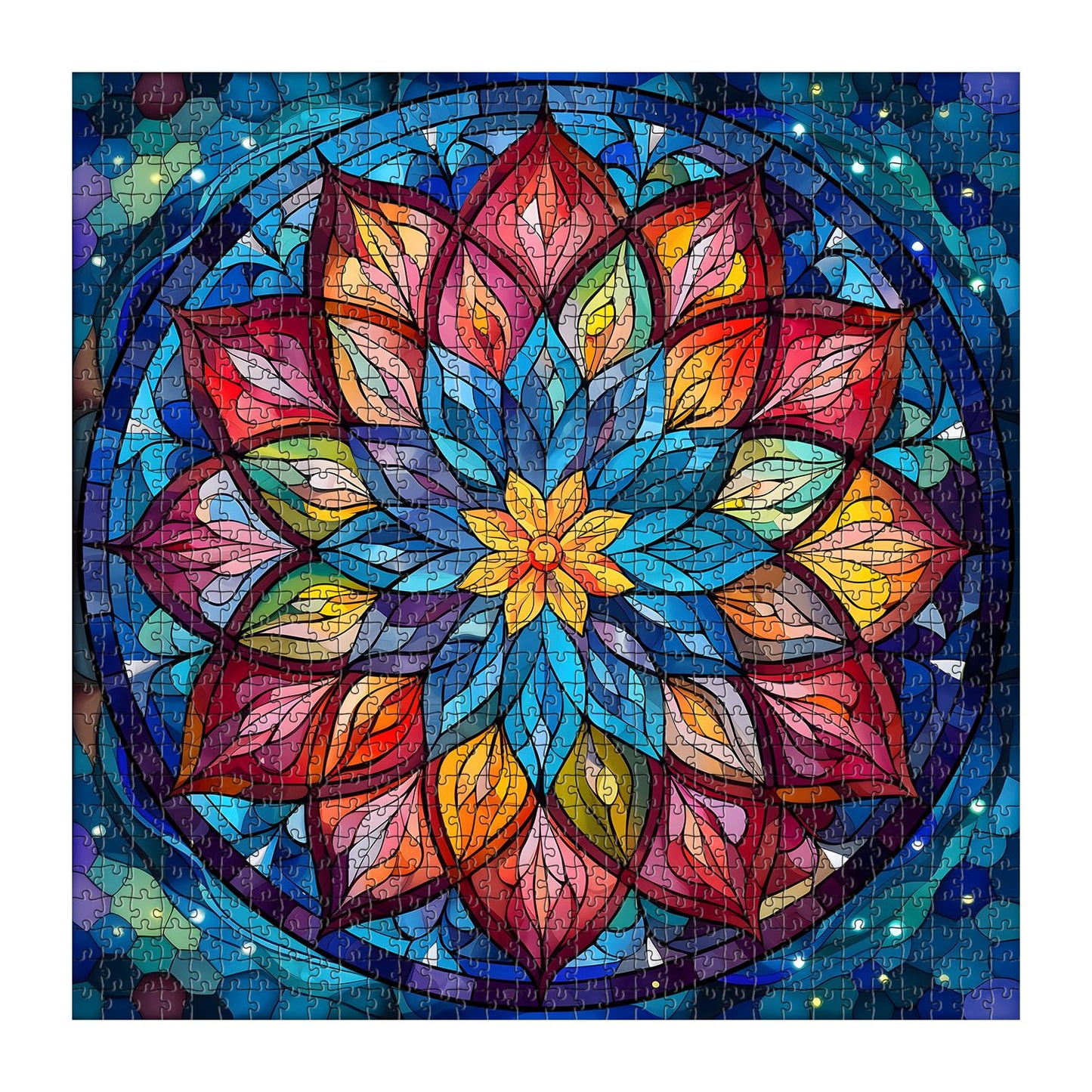 Stained Glass Mandala Jigsaw Puzzle 1000 Pieces