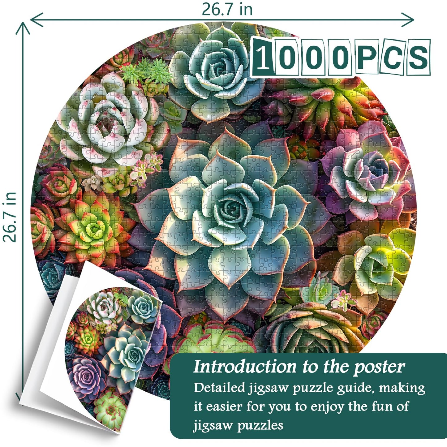 Vintage Succulent Jigsaw Puzzle 1000 Pieces