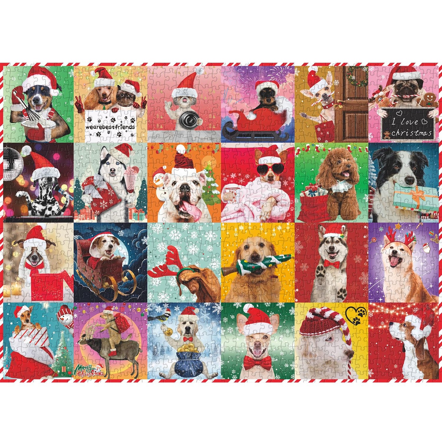 Christmas Dog Jigsaw Puzzles 1000 Pieces