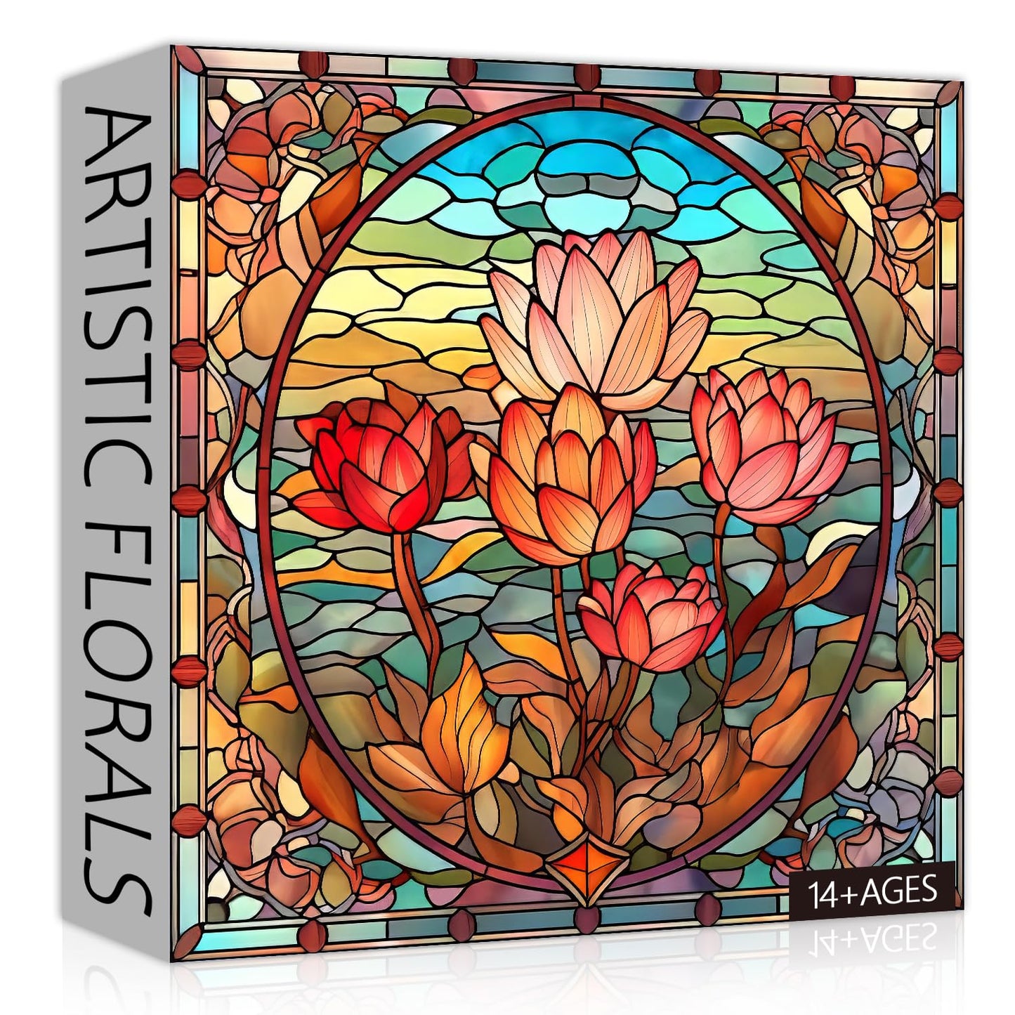 Stained Glass Flower Jigsaw Puzzle 1000 Pieces