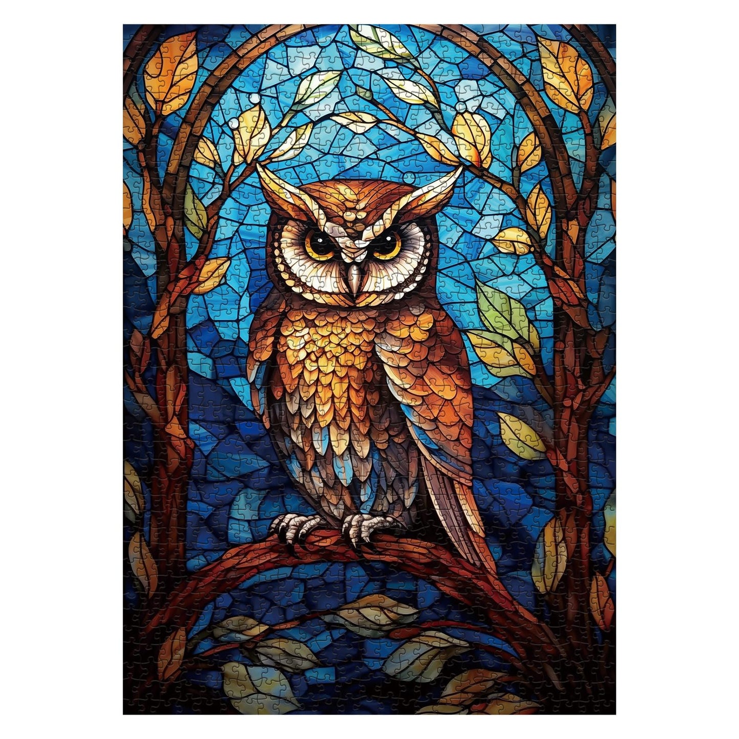 Stained Glass Owl Jigsaw Puzzle 1000 Pieces