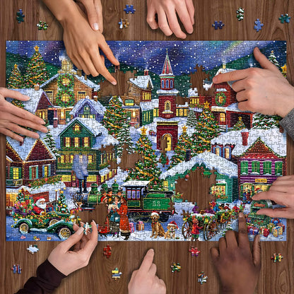 Christmas Joyous Town Advent Calendar Jigsaw Puzzle 1000 Pieces