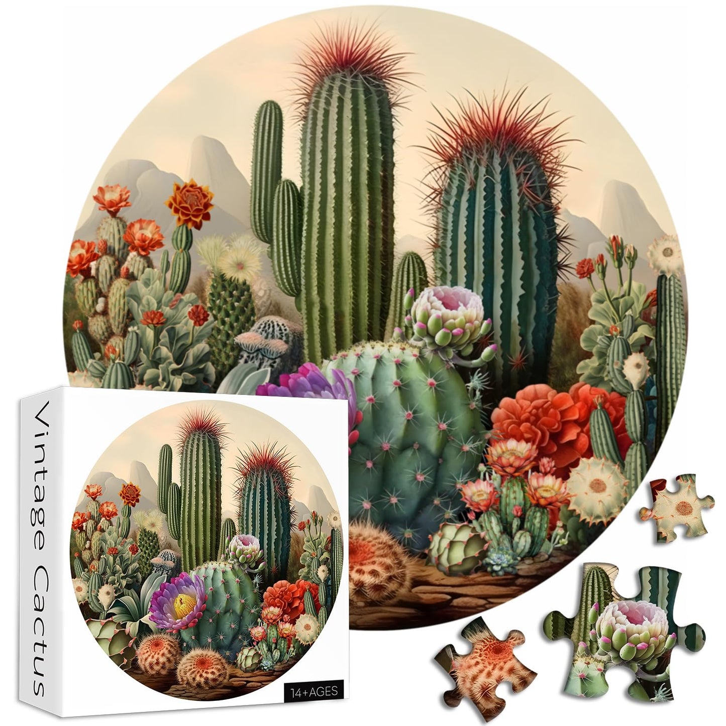 Vintage Cactus Plant Jigsaw Puzzle 1000 Pieces