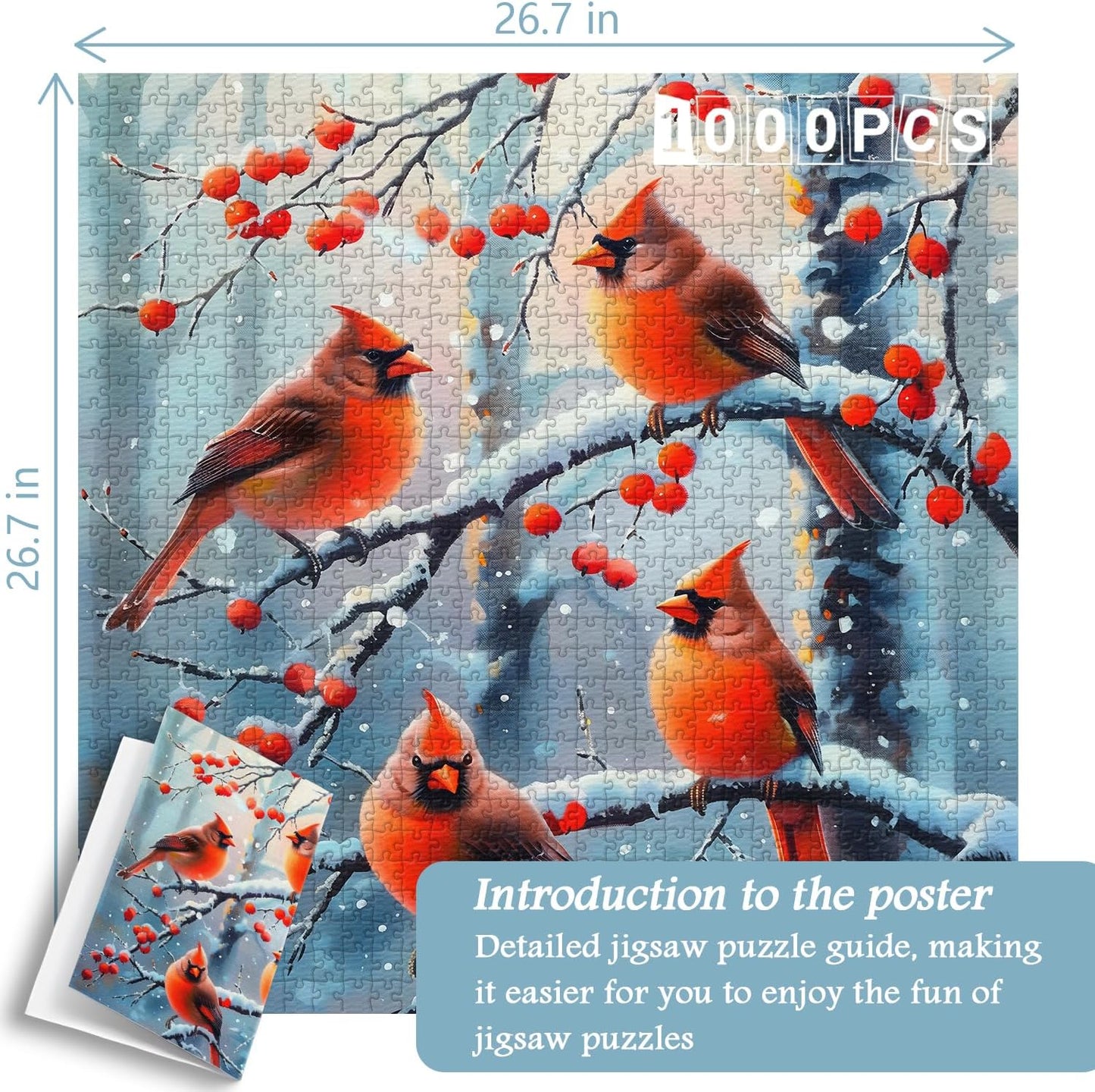 Birds in Snow Jigsaw Puzzle 1000 Pieces