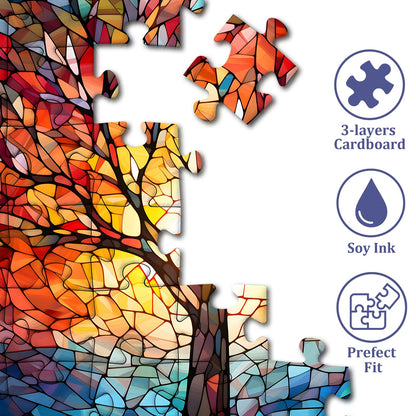 Stained Glass Puzzle Tree of Life Jigsaw Puzzle 1000 Pieces