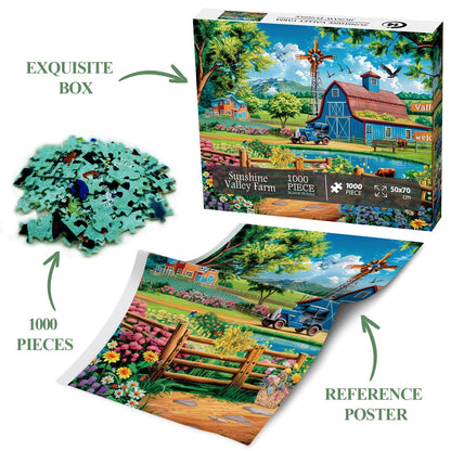 Sunshine Valley Farm Jigsaw Puzzle 1000 Pieces