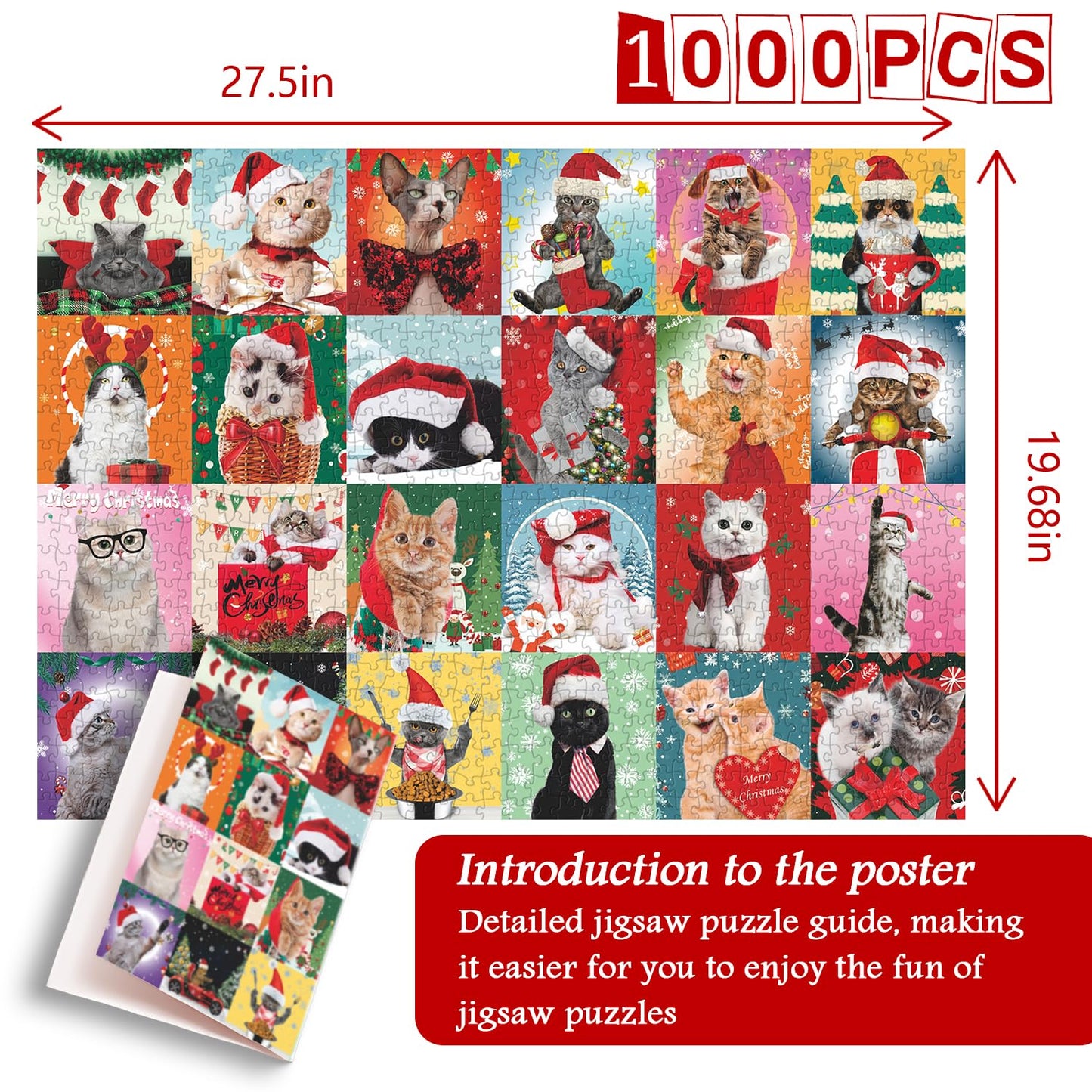 Christmas Cat Jigsaw Puzzles 1000 Pieces