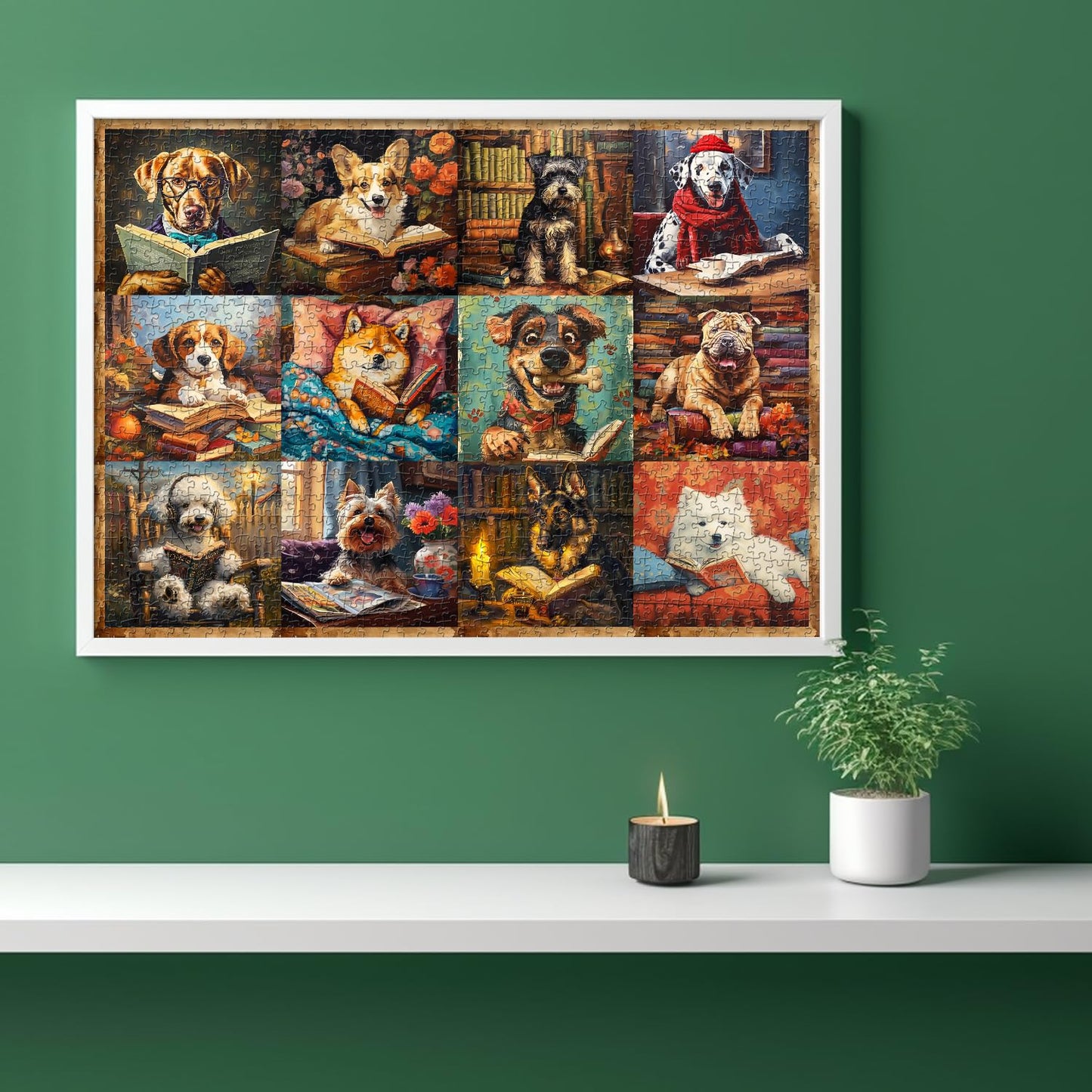 Library Puppy Jigsaw Puzzle 1000 Pieces