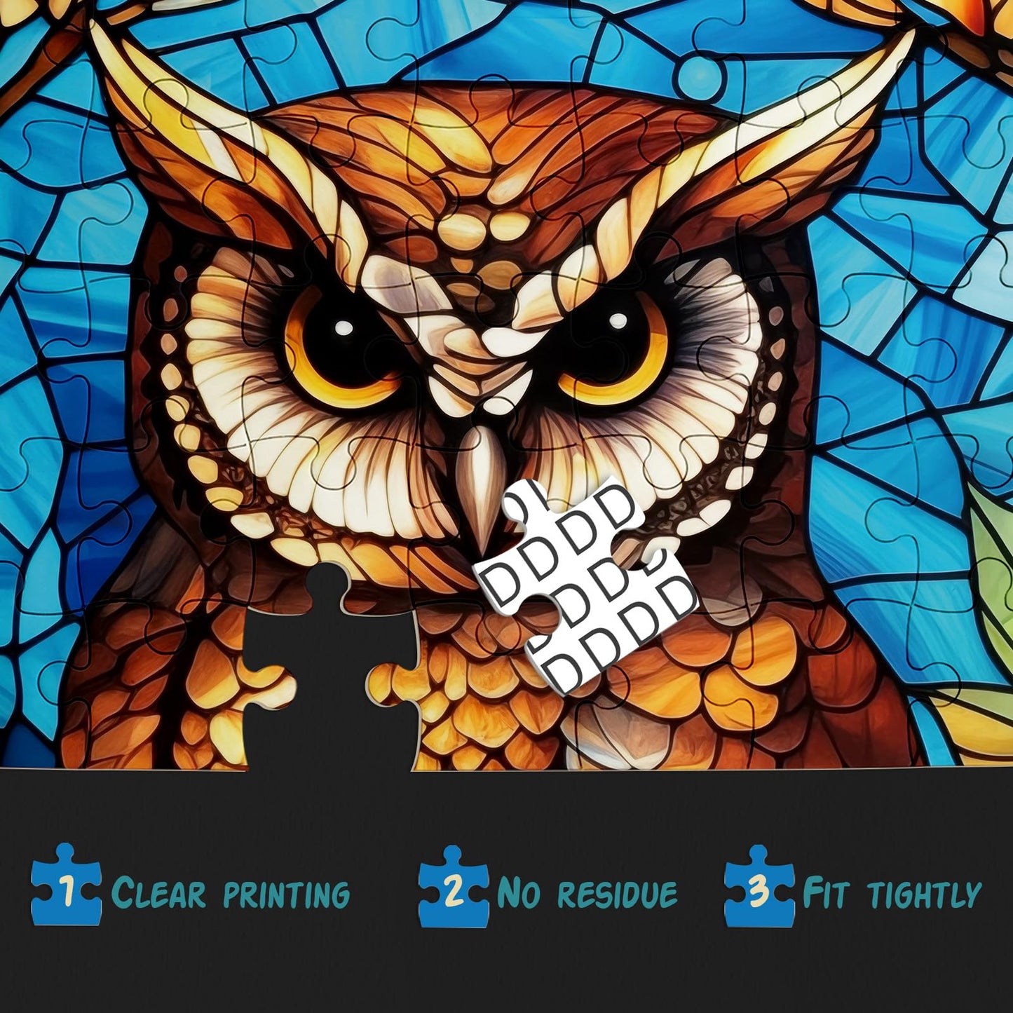 Stained Glass Owl Jigsaw Puzzle 1000 Pieces