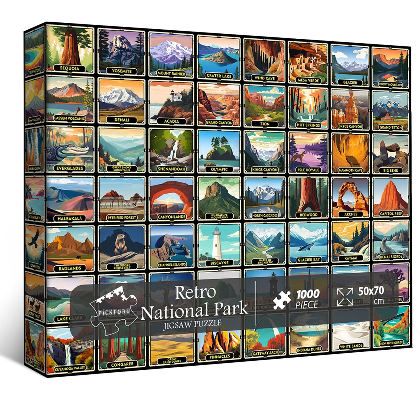 Retro National Park Jigsaw Puzzle 1000 Pieces