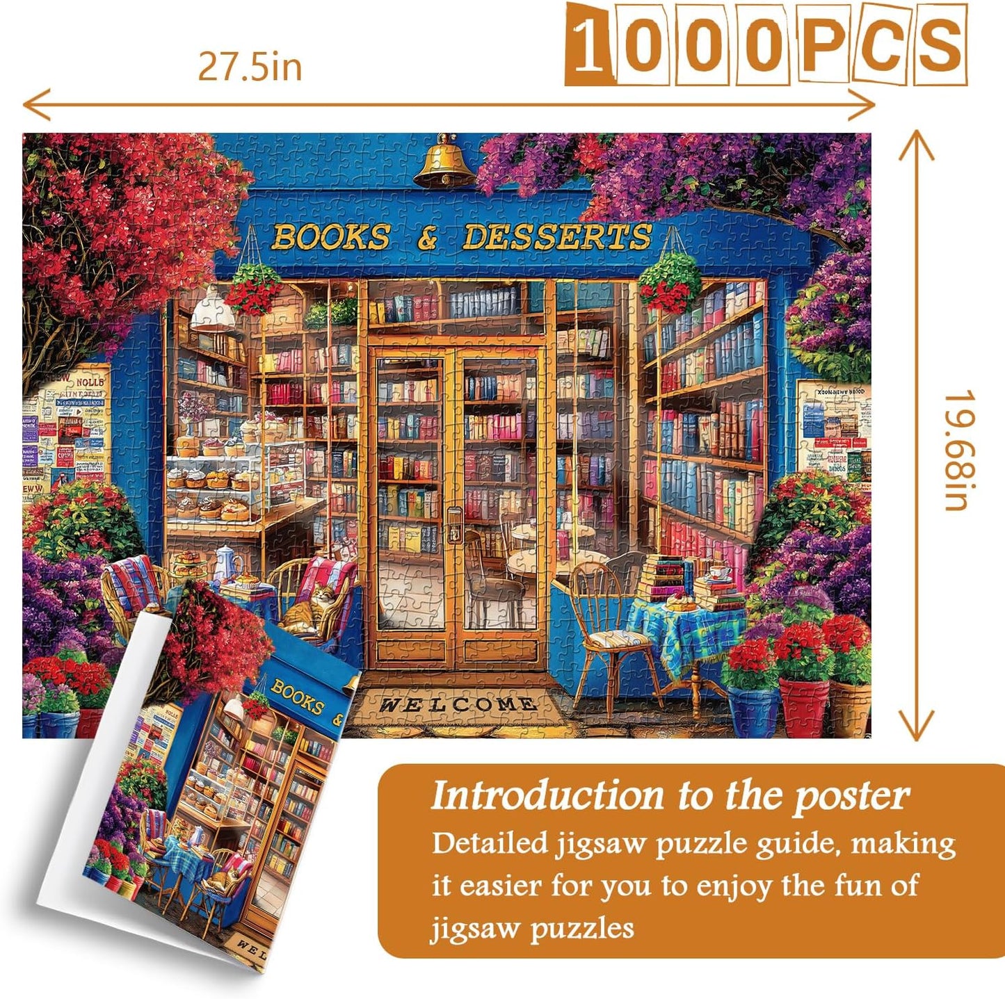 BOOKS & DESSERTS Jigsaw Puzzle 1000 Pieces