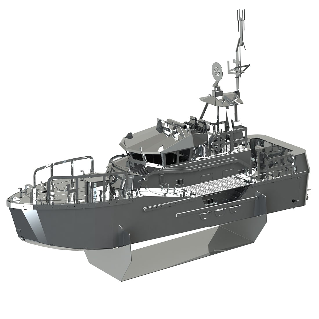 120PCS Guardian Of The Coast 3D DIY Assembled Model With Rotating Marine Radar and Exhibition Stander