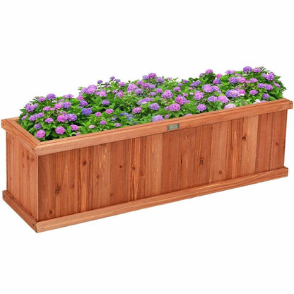 Wooden Raised Garden Bed Window Mounted Planter Box