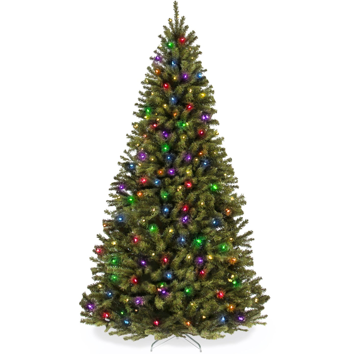 Pre-Lit Artificial Spruce Christmas Tree w/ Multicolored LED Lights