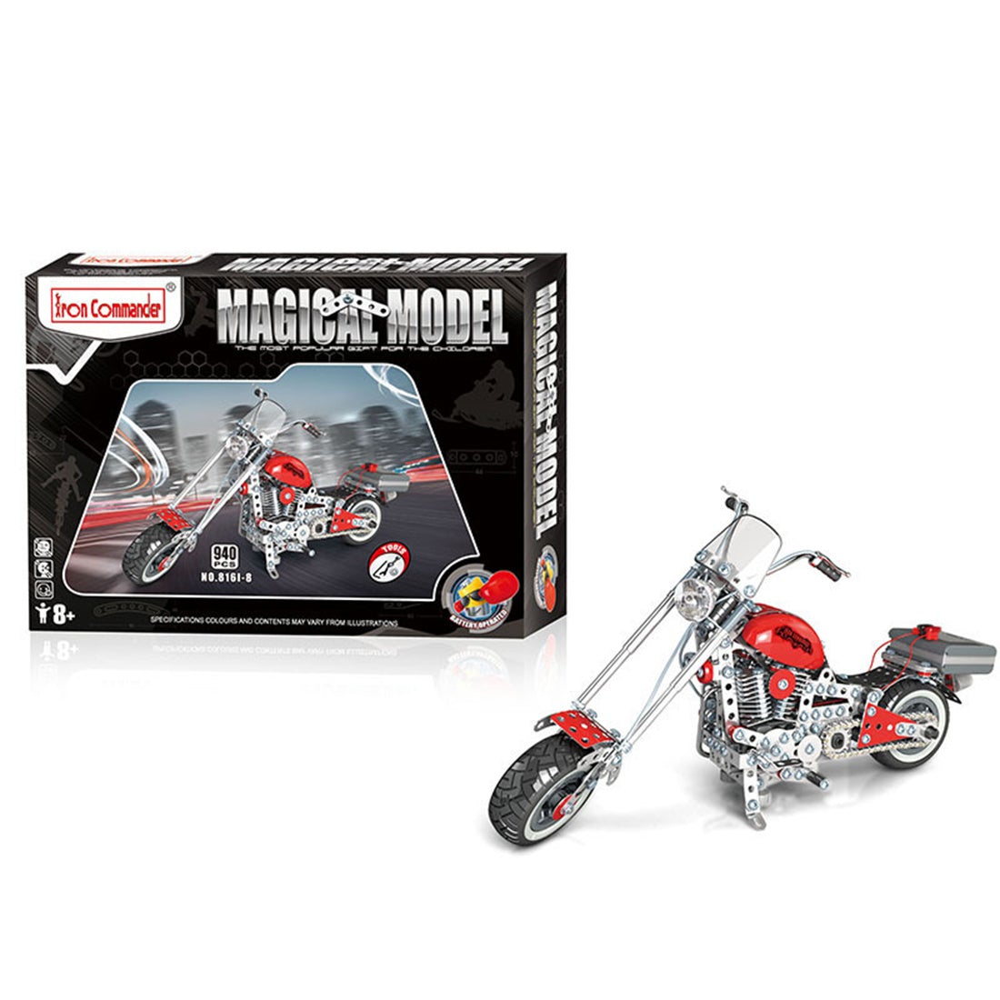 940Pcs Simulation Motorcycle Model Kits DIY Metal Assembly Toy