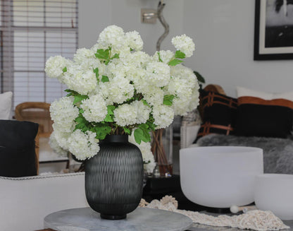 Maximal Vase  Medium with Green Snowball Hydrangeas