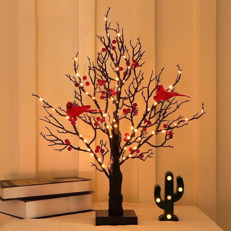 Christmas LED Red Bird Decorative Tree Lights