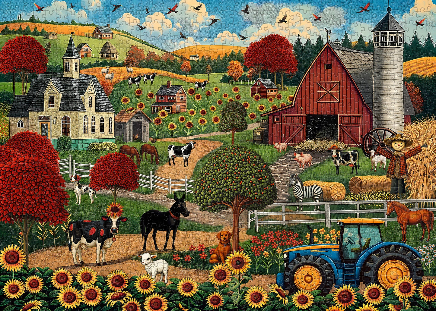 Sunlit Farm Jigsaw Puzzle 1000 Pieces